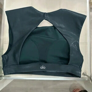 ALO Yoga Dark Green Crop Top